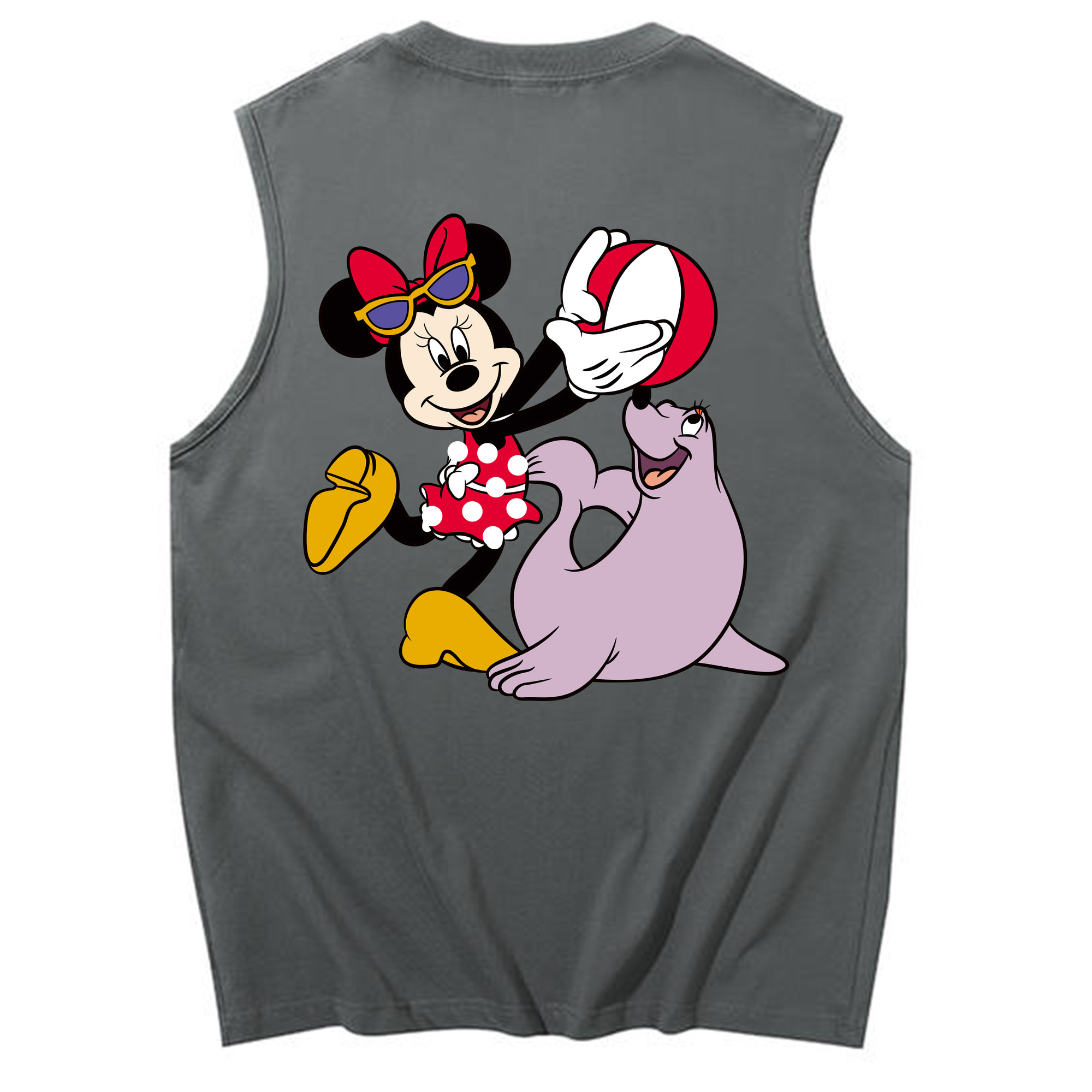 ミッキーマウス Mickey Mouse コットン100％タンクトップ（背面プリント）